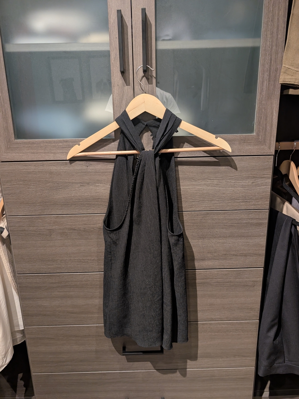 BCBGMaxAzria Black Twist Halter Top